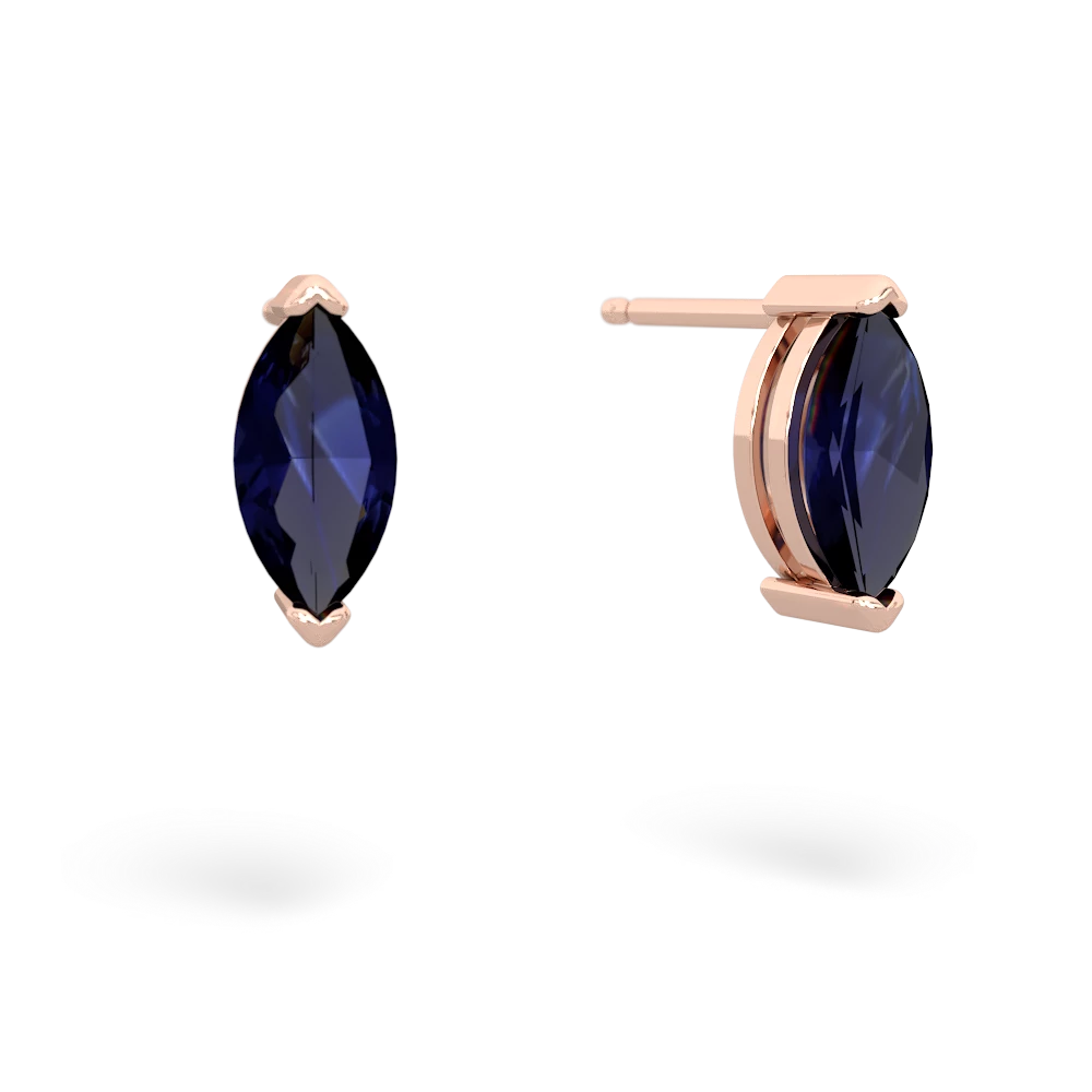 Sapphire 8X4mm Marquise Stud 14K Rose Gold earrings E1701