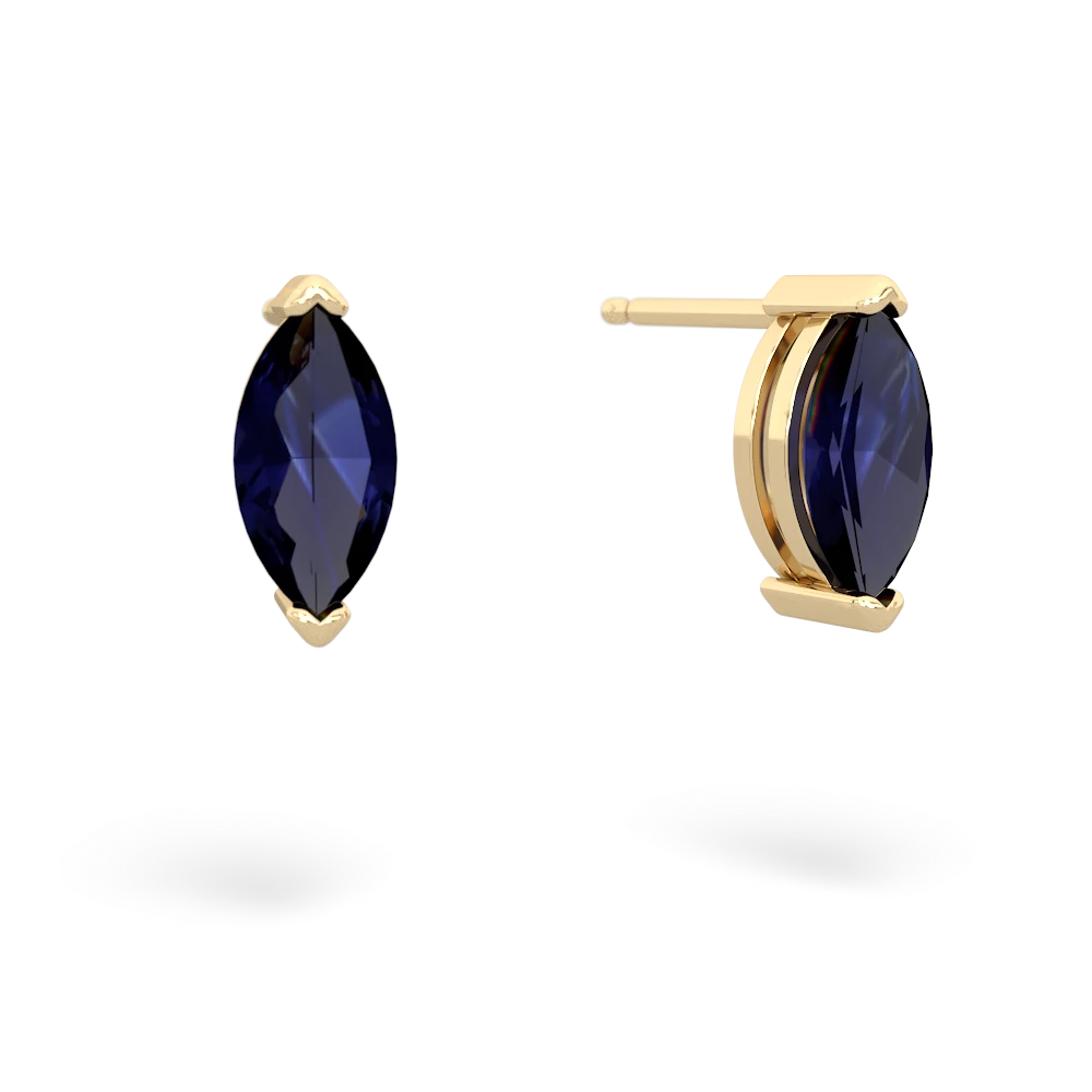 Sapphire 8X4mm Marquise Stud 14K Yellow Gold earrings E1701