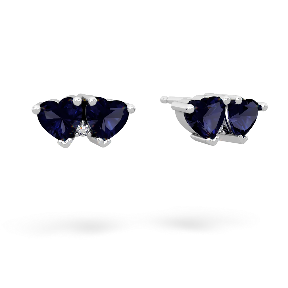 Sapphire Sweethearts 14K White Gold earrings E5260