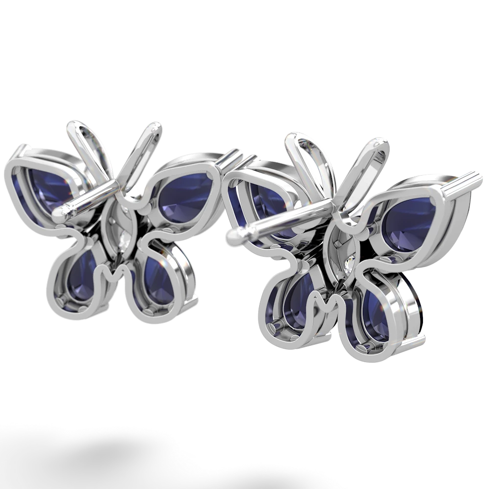 Sapphire Butterfly 14K White Gold earrings E2215