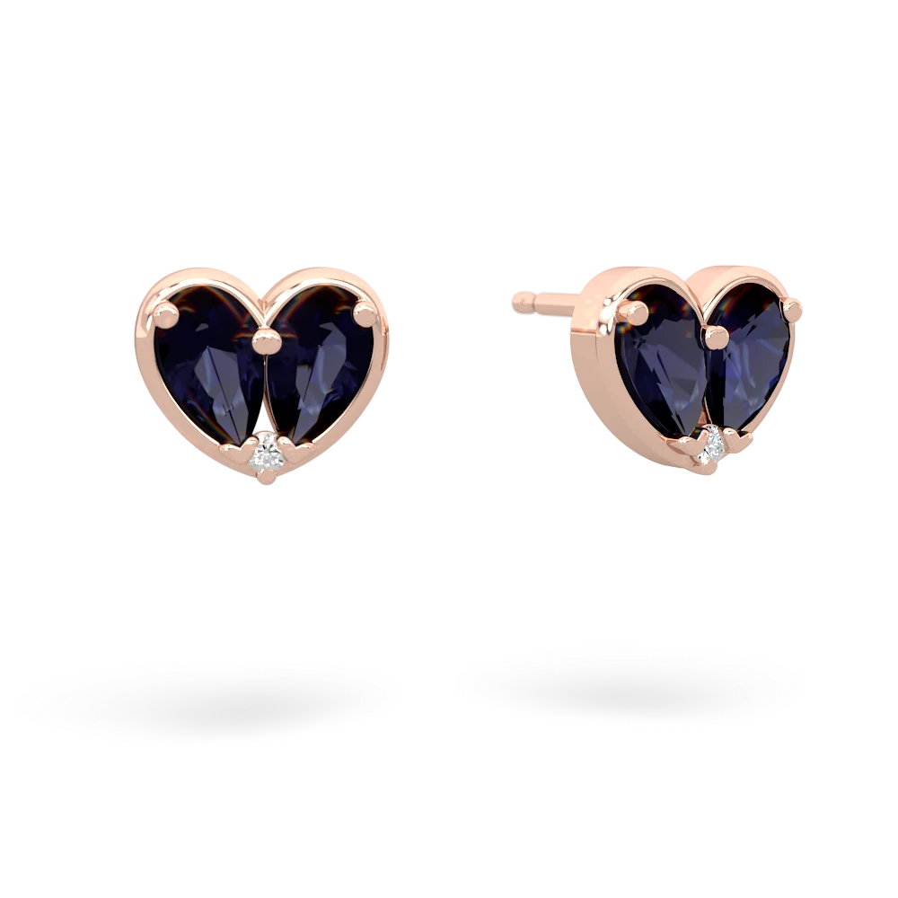 Sapphire 'Our Heart' 14K Rose Gold earrings E5072