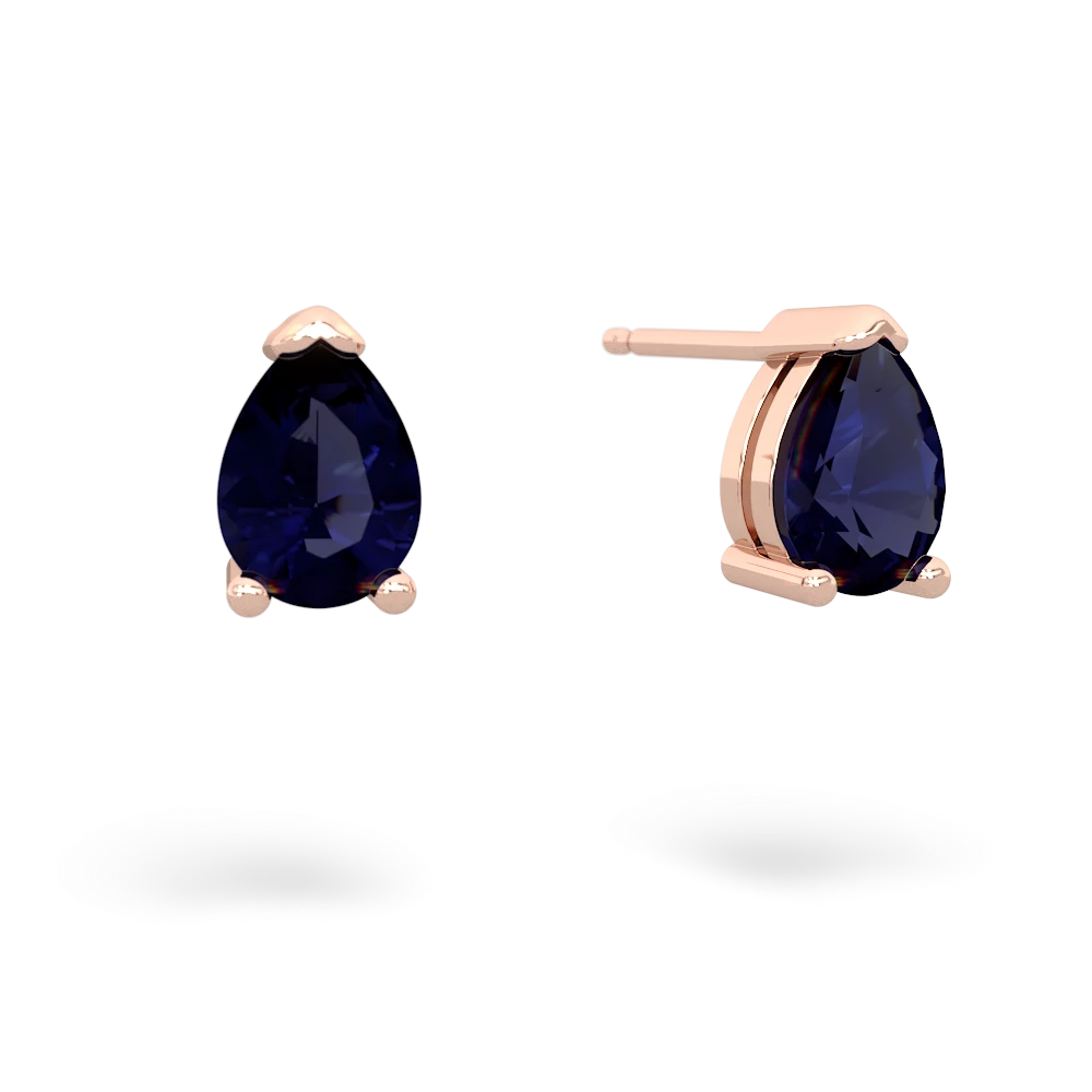 Sapphire Teardrop Stud 14K Rose Gold earrings E1793