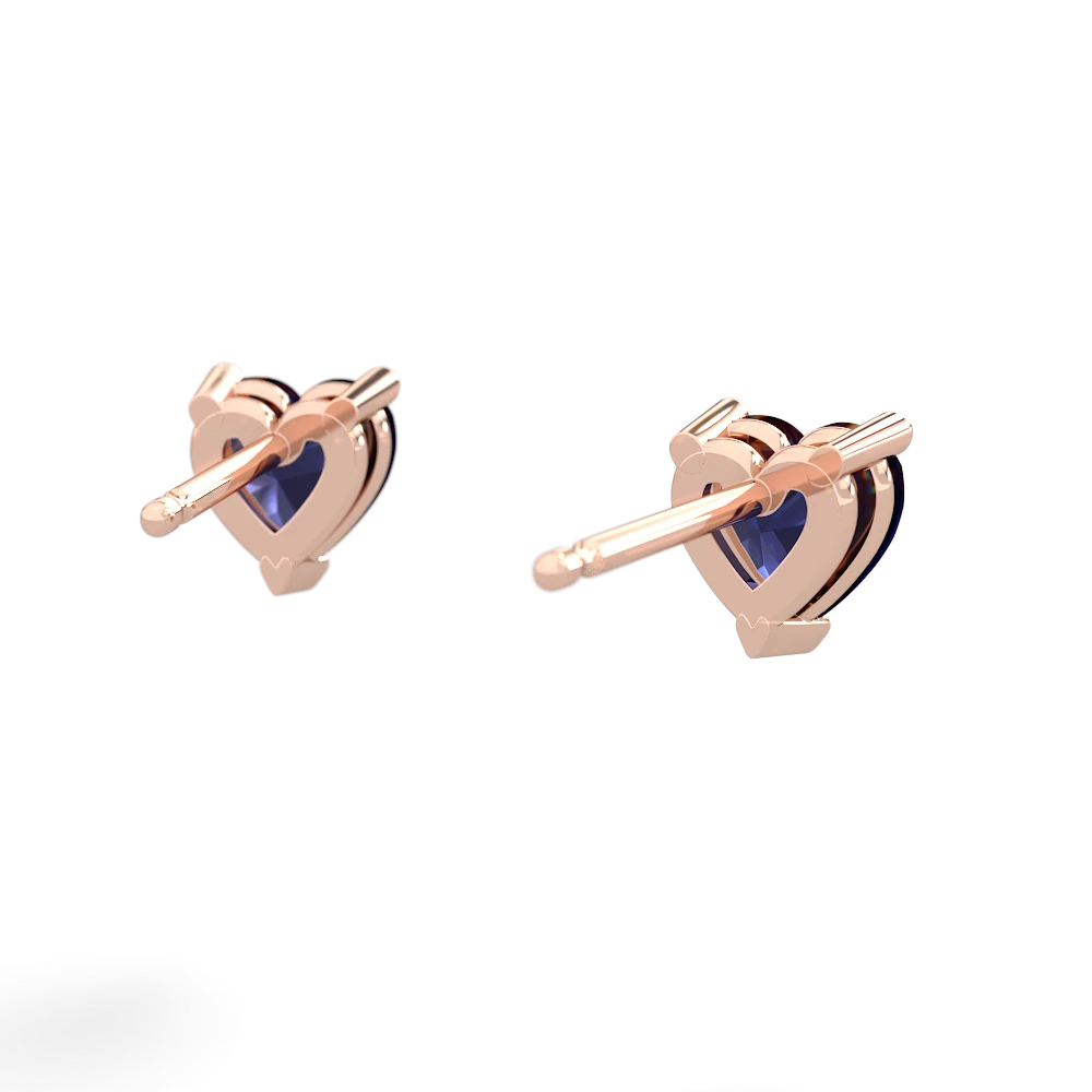 Sapphire 5Mm Heart Stud 14K Rose Gold earrings E1861