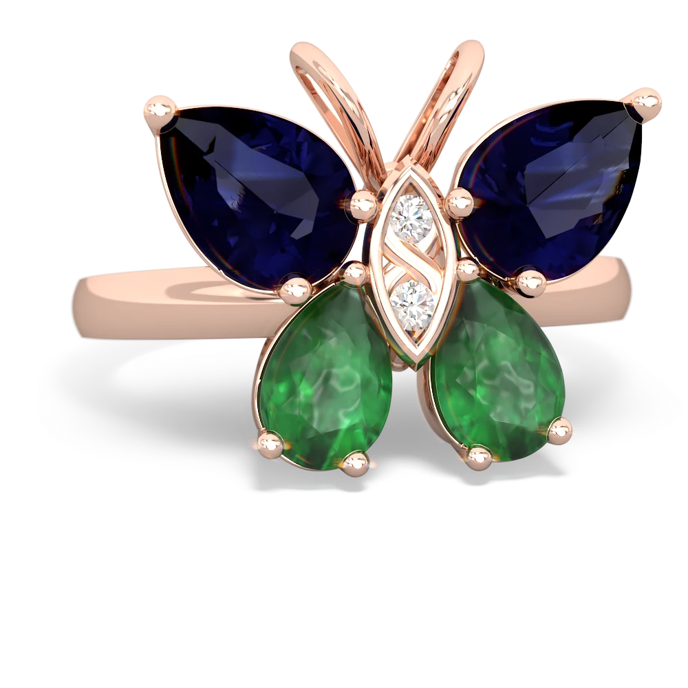 Sapphire Butterfly 14K Rose Gold ring R2215