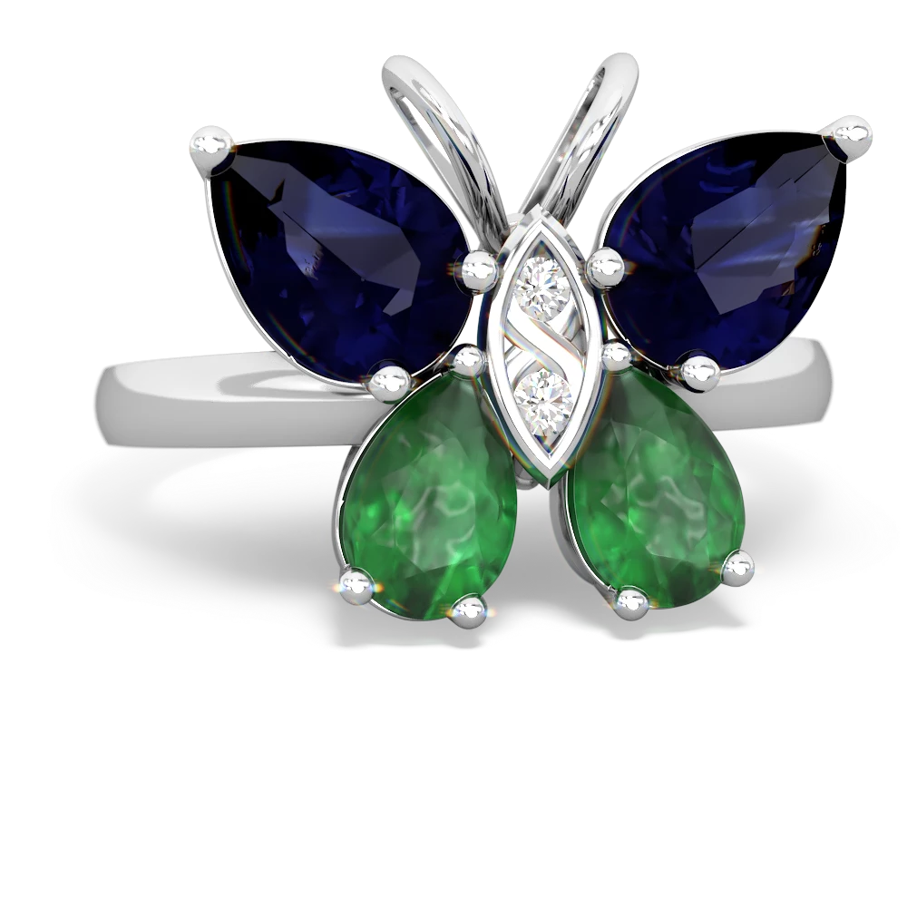 Sapphire Butterfly 14K White Gold ring R2215