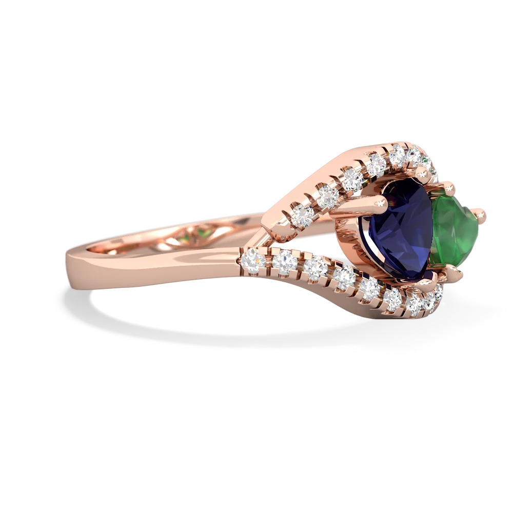 Sapphire Mother And Child 14K Rose Gold ring R3010