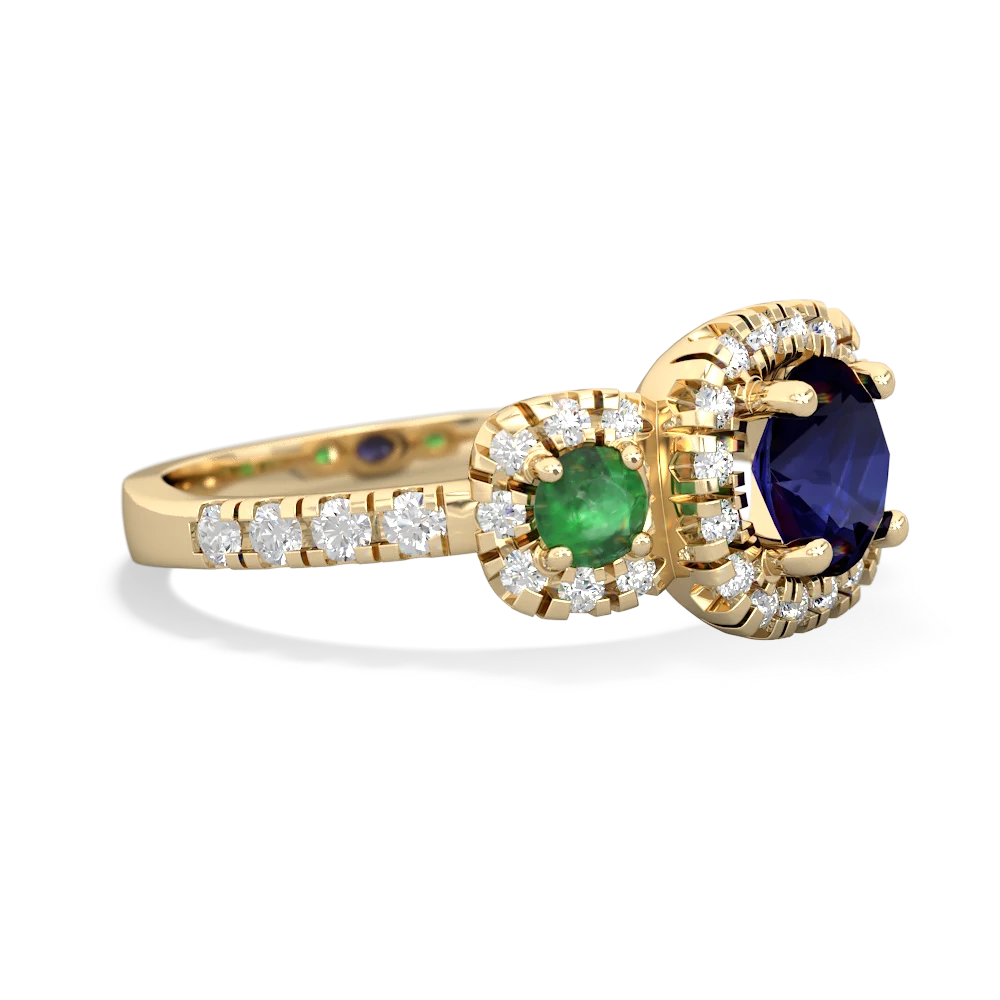 Sapphire Regal Halo 14K Yellow Gold ring R5350