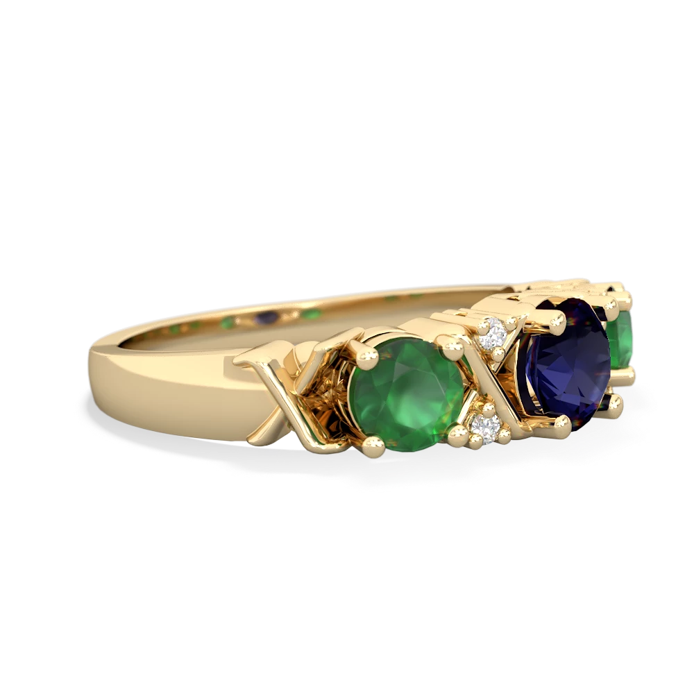 Sapphire Hugs And Kisses 14K Yellow Gold ring R5016