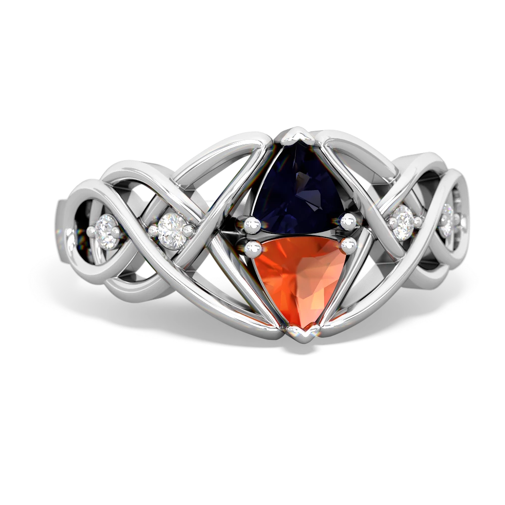 Sapphire Keepsake Celtic Knot 14K White Gold ring R5300