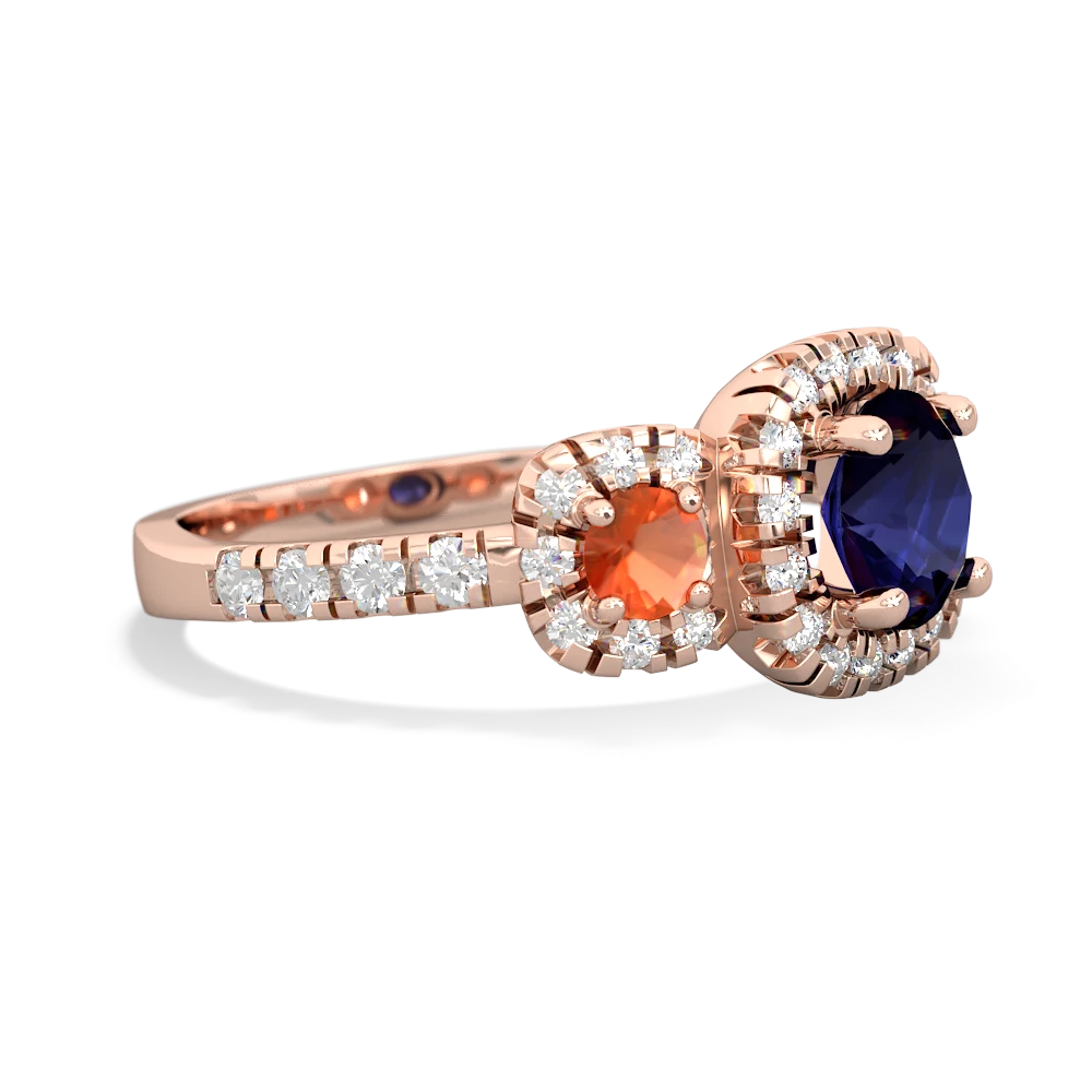 Sapphire Regal Halo 14K Rose Gold ring R5350