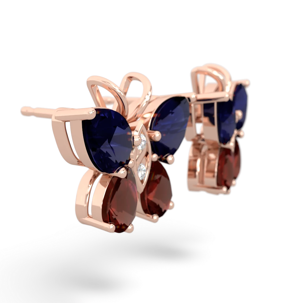 Sapphire Butterfly 14K Rose Gold earrings E2215