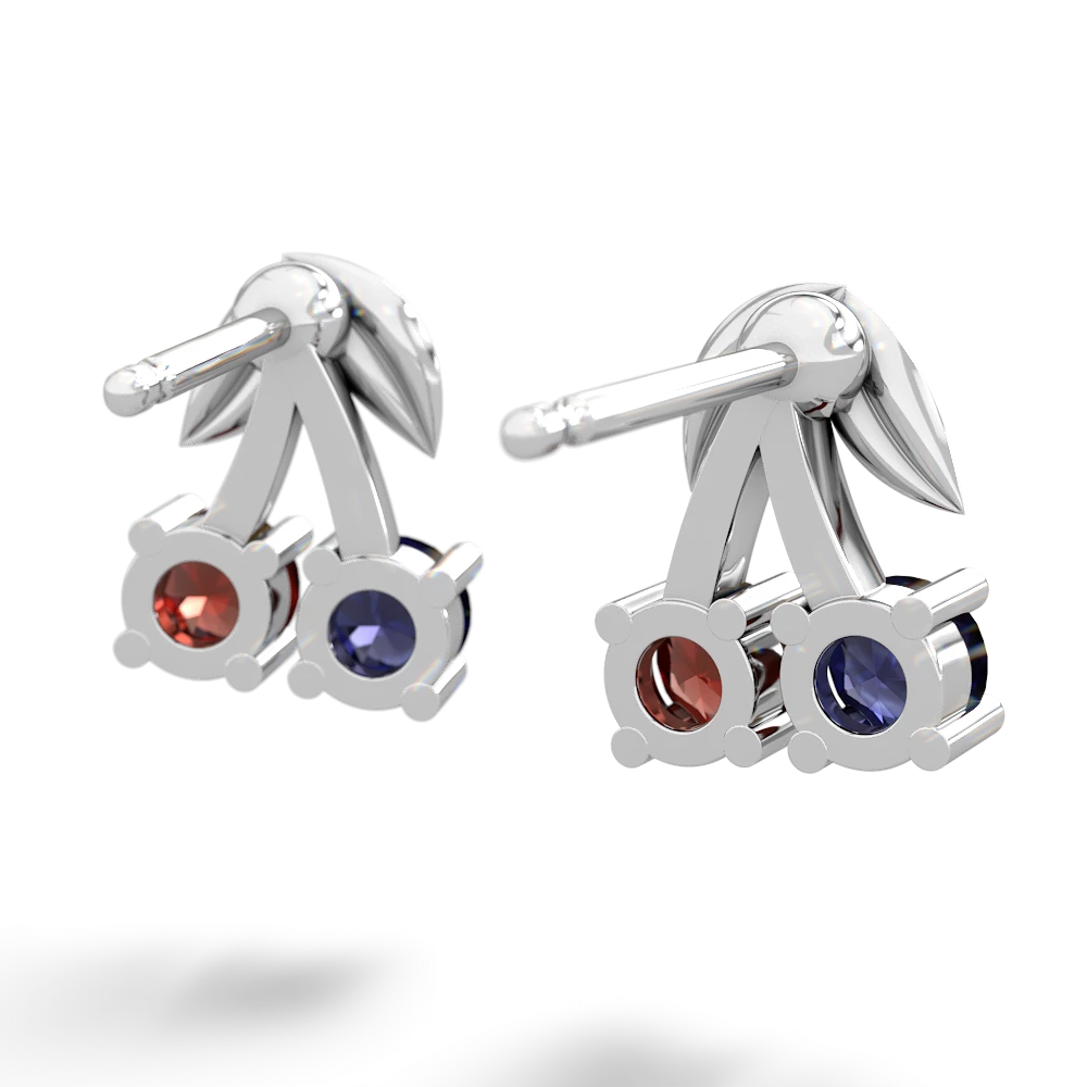 Sapphire Sweet Cherries 14K White Gold earrings E7001