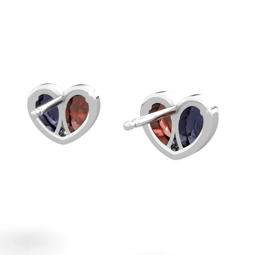 Sapphire 'Our Heart' 14K White Gold earrings E5072