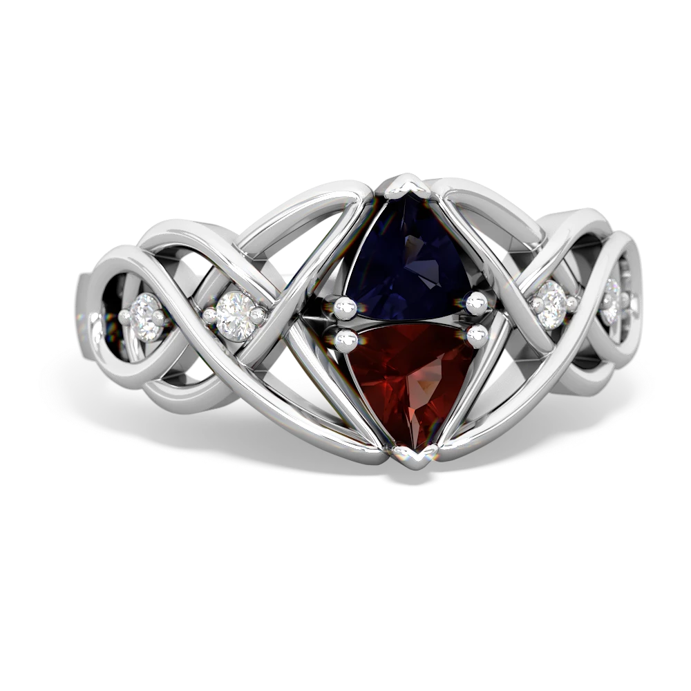 Sapphire Keepsake Celtic Knot 14K White Gold ring R5300