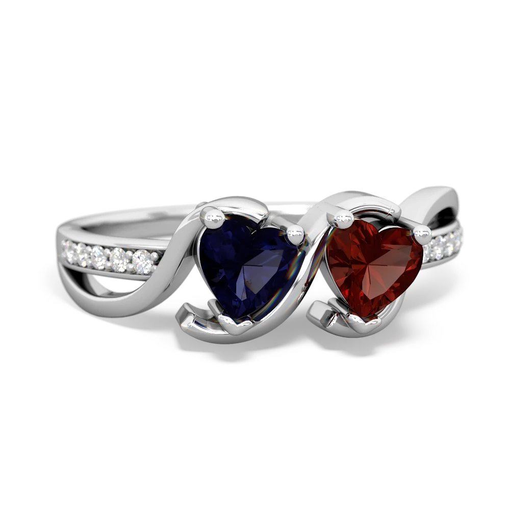 Sapphire Side By Side 14K White Gold ring R3090