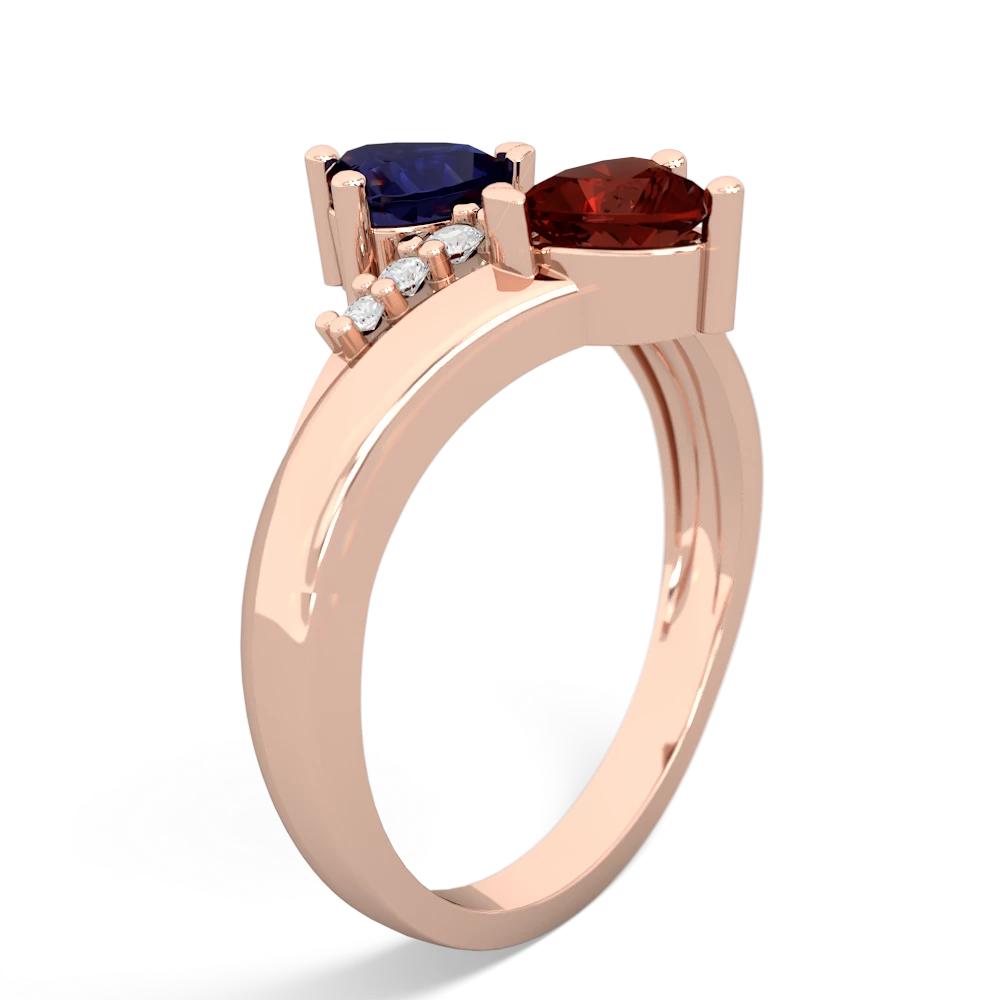 Sapphire Heart To Heart 14K Rose Gold ring R2064