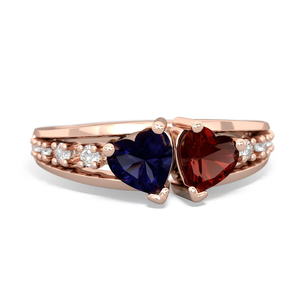 Sapphire Heart To Heart 14K Rose Gold ring R3342