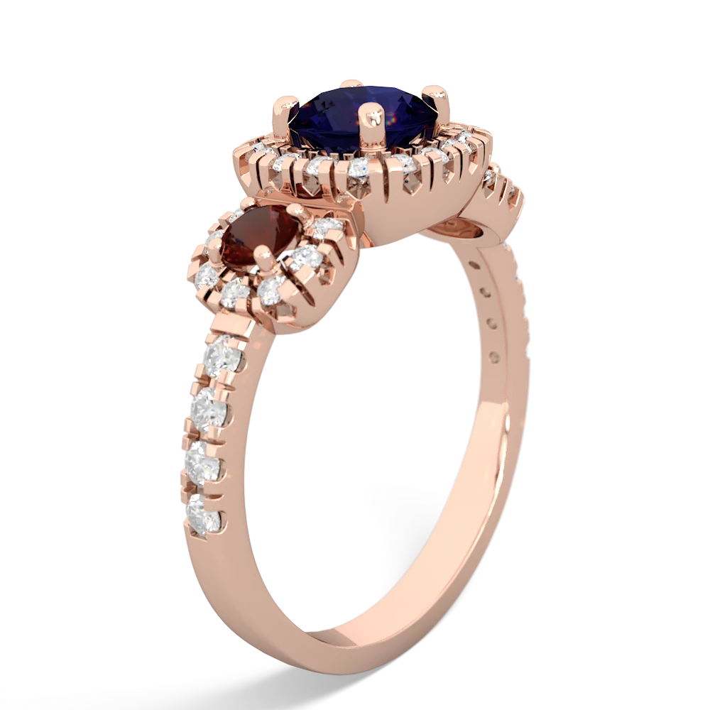 Sapphire Regal Halo 14K Rose Gold ring R5350