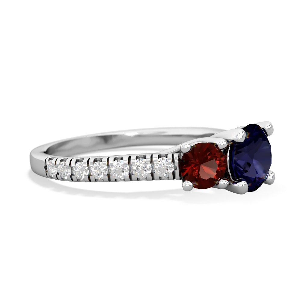 Sapphire Pave Trellis 14K White Gold ring R5500