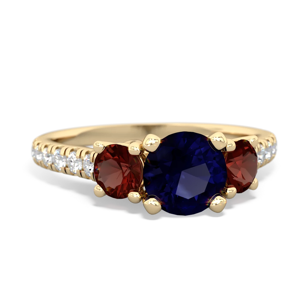 Sapphire Pave Trellis 14K Yellow Gold ring R5500