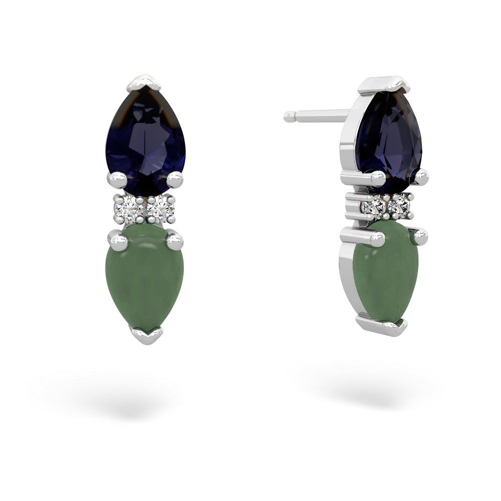 Sapphire Bowtie Drop 14K White Gold earrings E0865