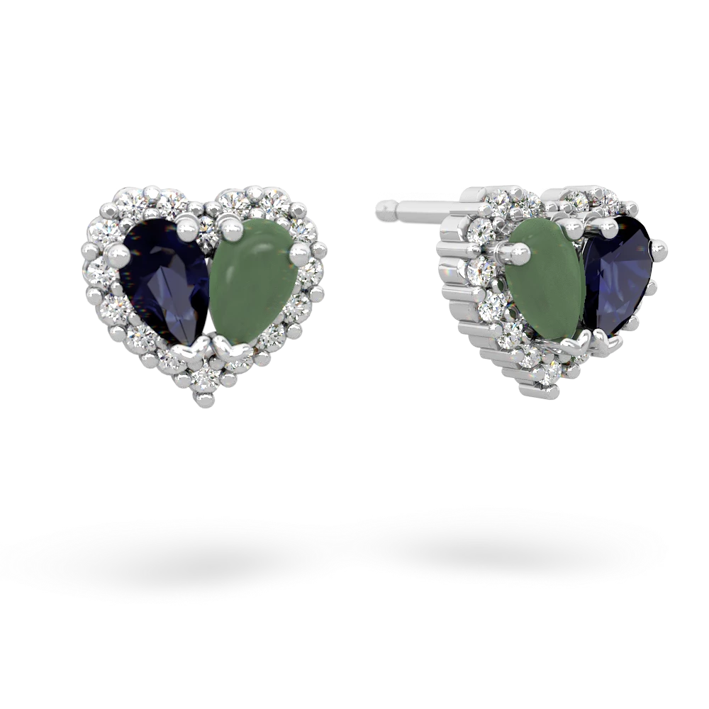 Sapphire Halo 14K White Gold earrings E7008