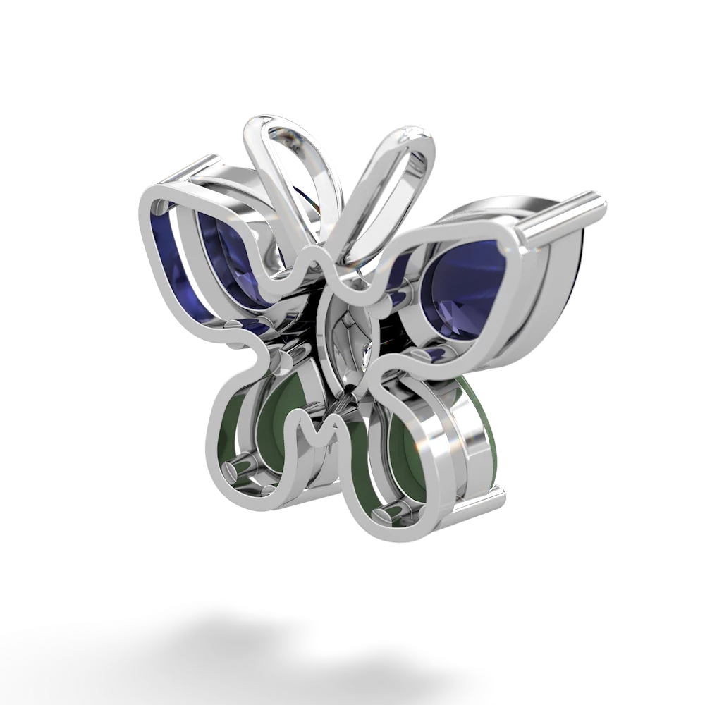 Sapphire Butterfly 14K White Gold pendant P2215