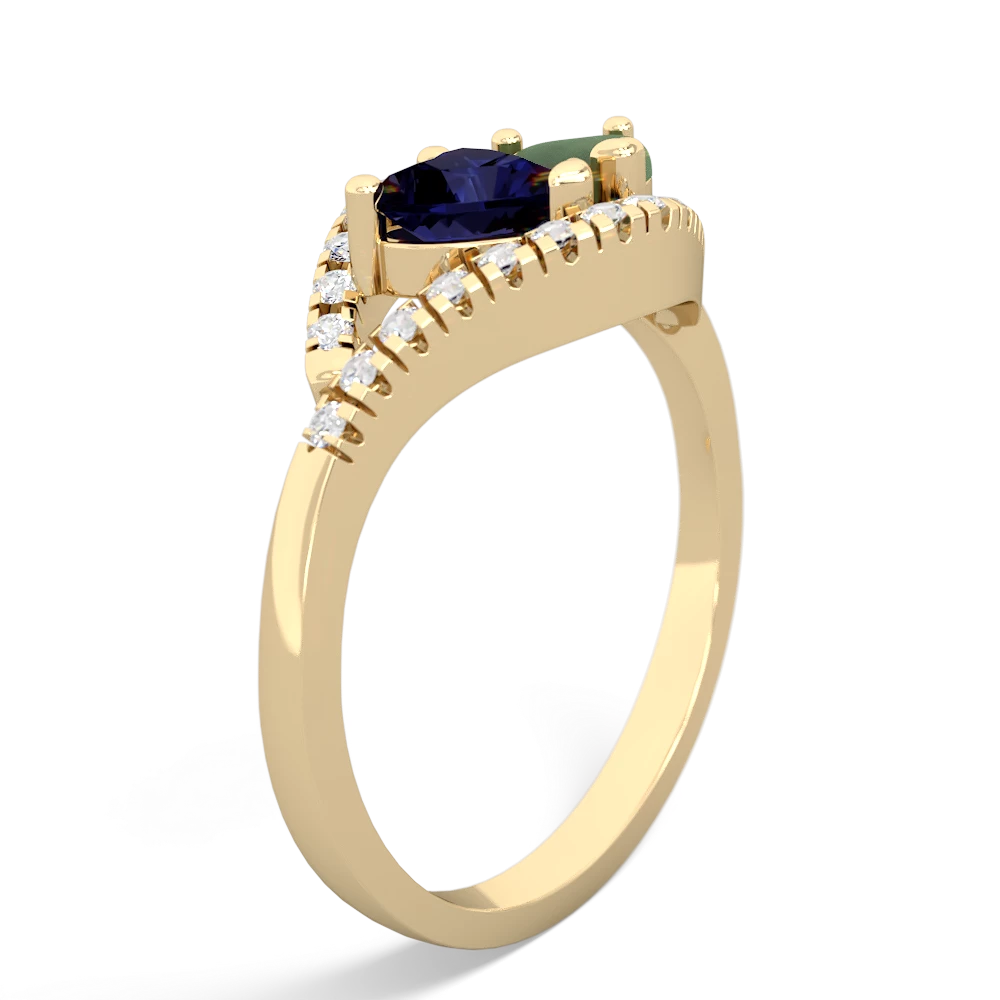 Sapphire Mother And Child 14K Yellow Gold ring R3010