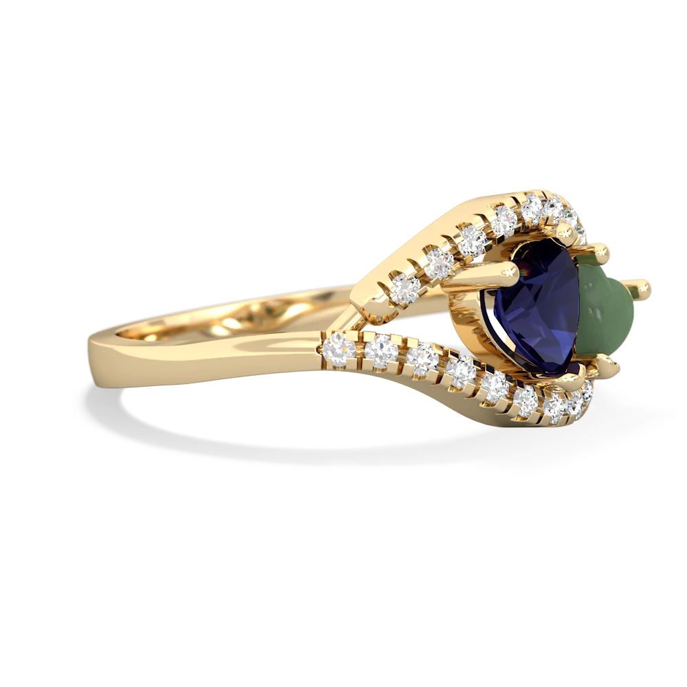 Sapphire Mother And Child 14K Yellow Gold ring R3010