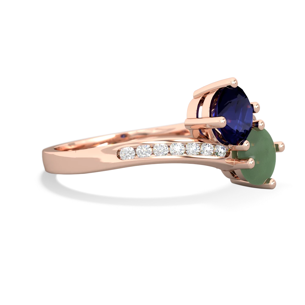 Sapphire Channel Set Two Stone 14K Rose Gold ring R5303