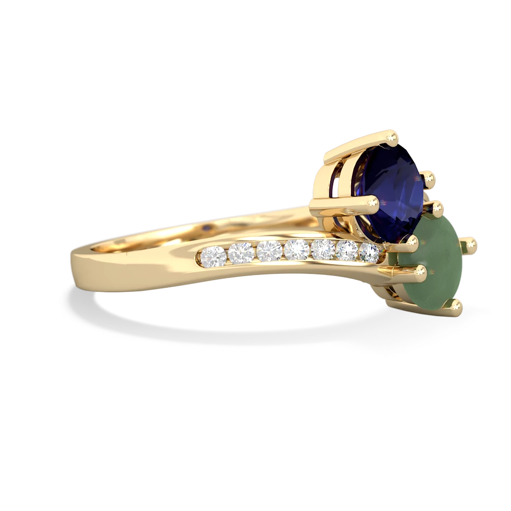 Sapphire Channel Set Two Stone 14K Yellow Gold ring R5303