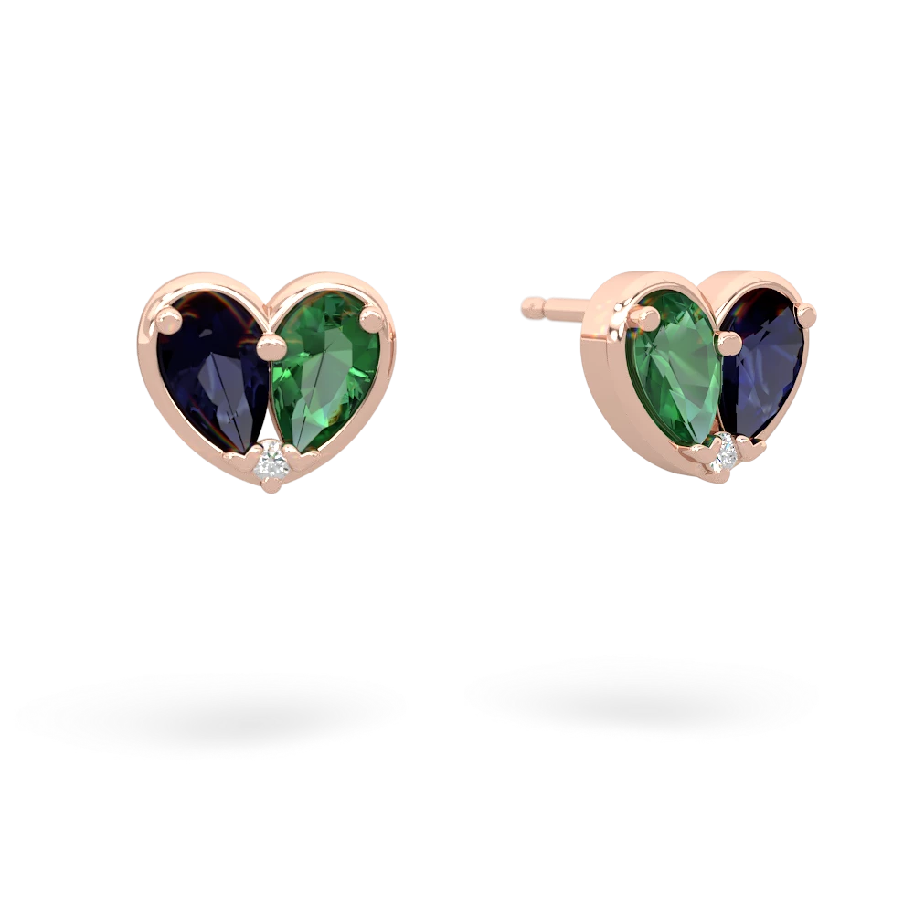 Sapphire 'Our Heart' 14K Rose Gold earrings E5072