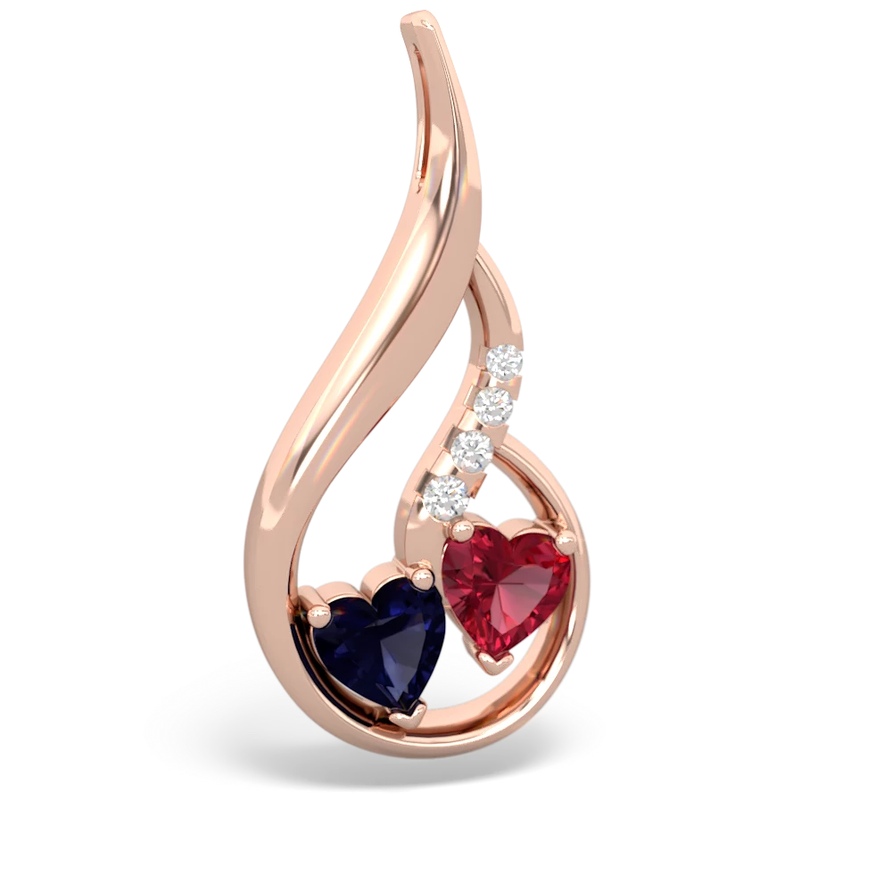 Sapphire Keepsake Curves 14K Rose Gold pendant P5450