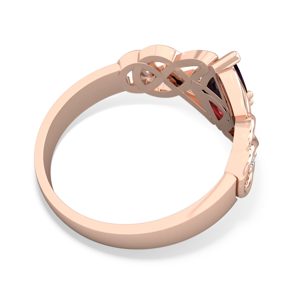 Sapphire Keepsake Celtic Knot 14K Rose Gold ring R5300