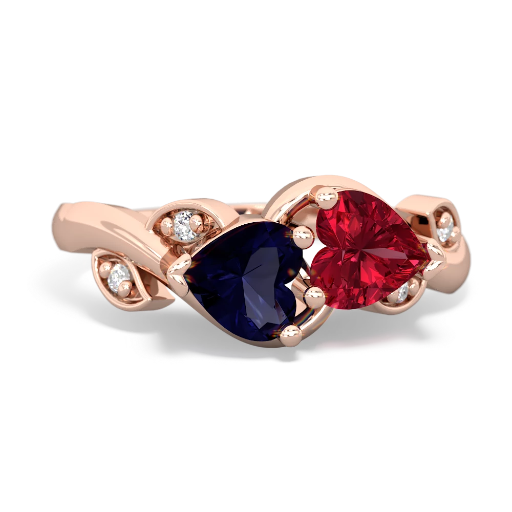 Sapphire Floral Elegance 14K Rose Gold ring R5790