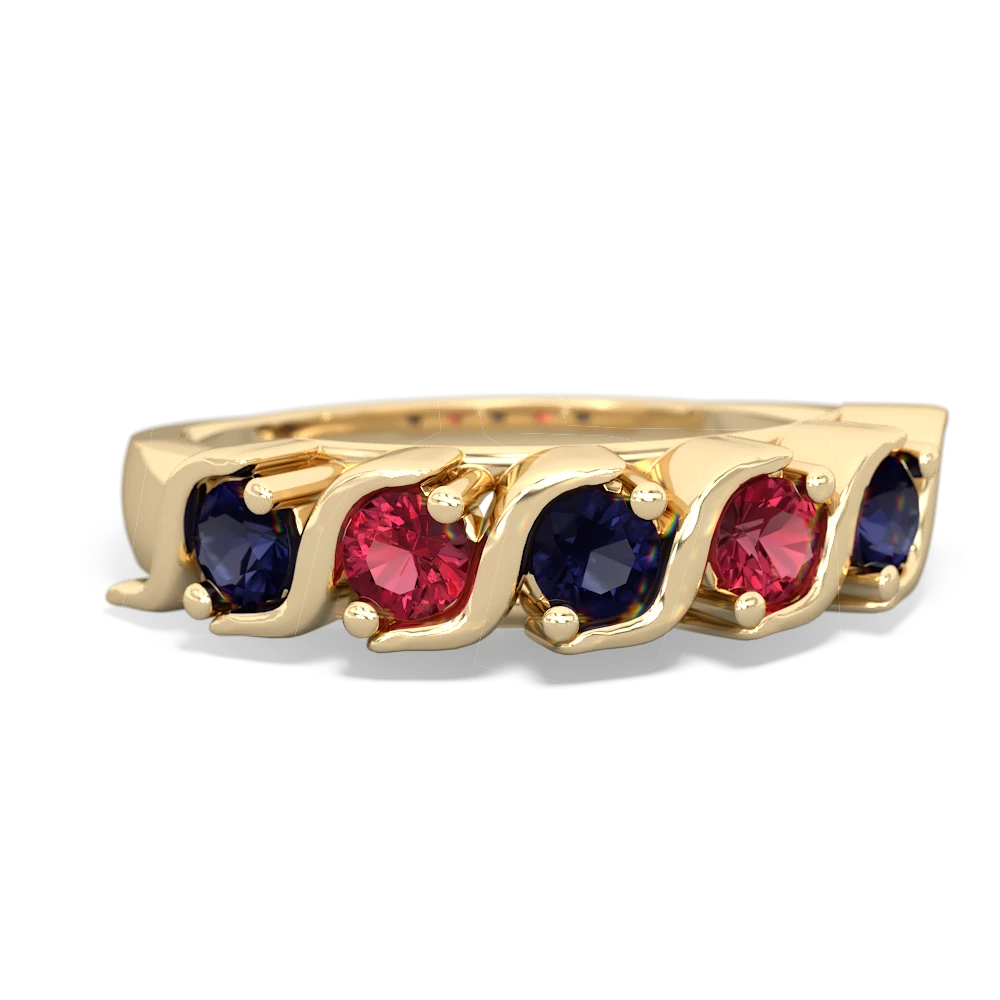 Sapphire Anniversary Band 14K Yellow Gold ring R2089