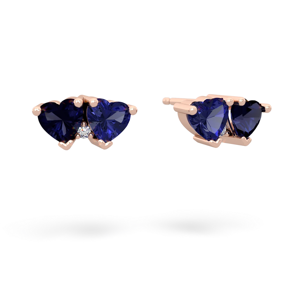 Sapphire Sweethearts 14K Rose Gold earrings E5260