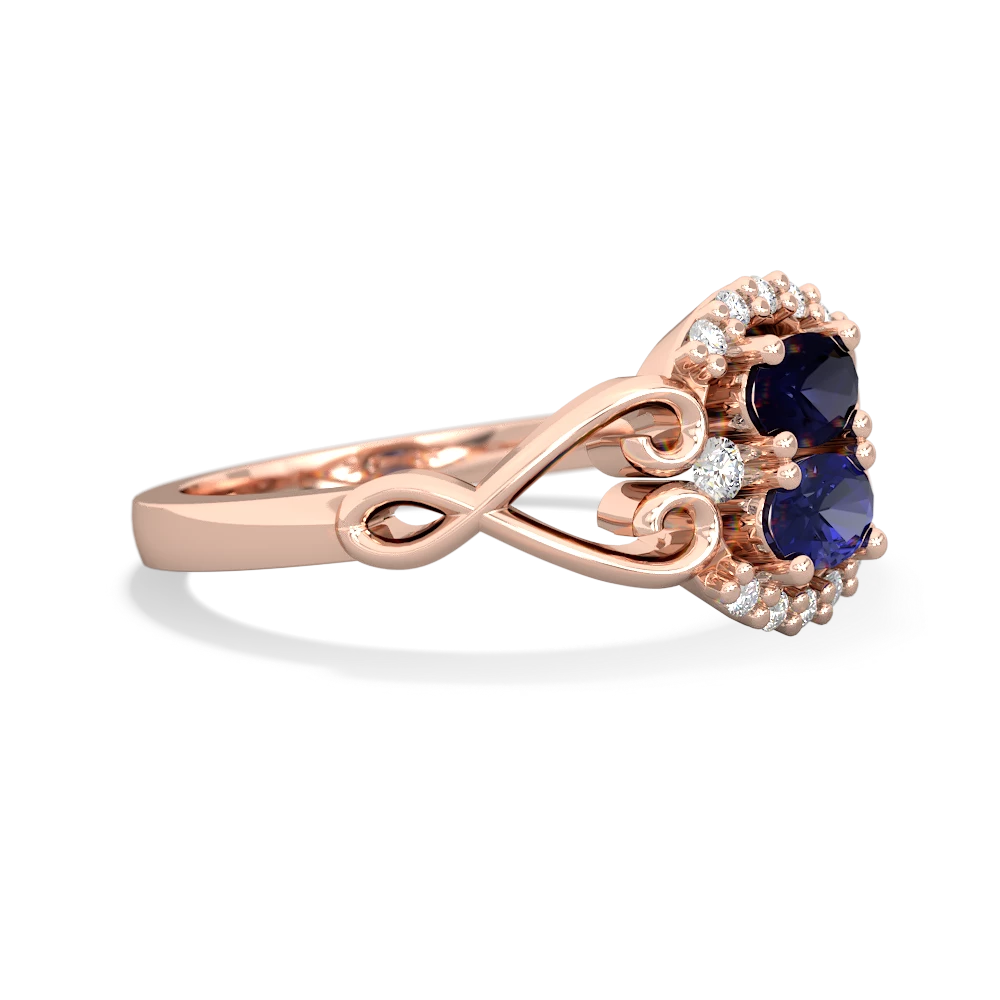 Sapphire Love Nest 14K Rose Gold ring R5860