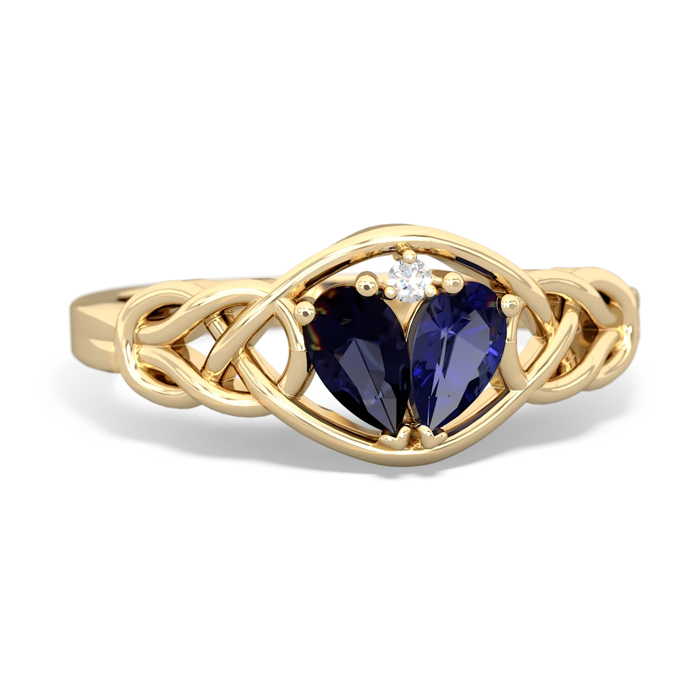 Sapphire Celtic Love Knot 14K Yellow Gold ring R5420