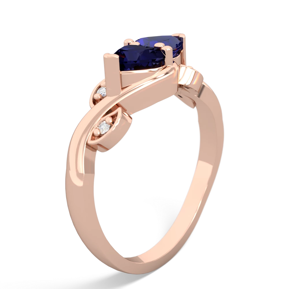 Sapphire Floral Elegance 14K Rose Gold ring R5790