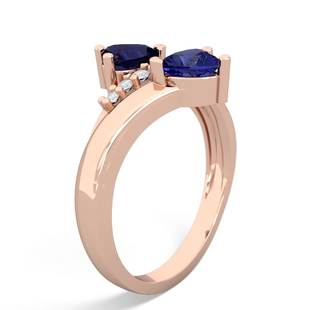 Sapphire Heart To Heart 14K Rose Gold ring R2064