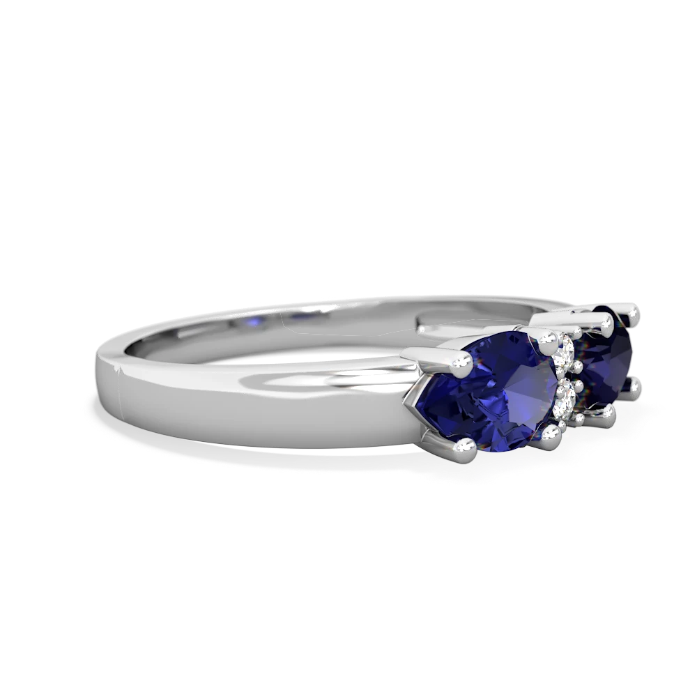 Sapphire Pear Bowtie 14K White Gold ring R0865