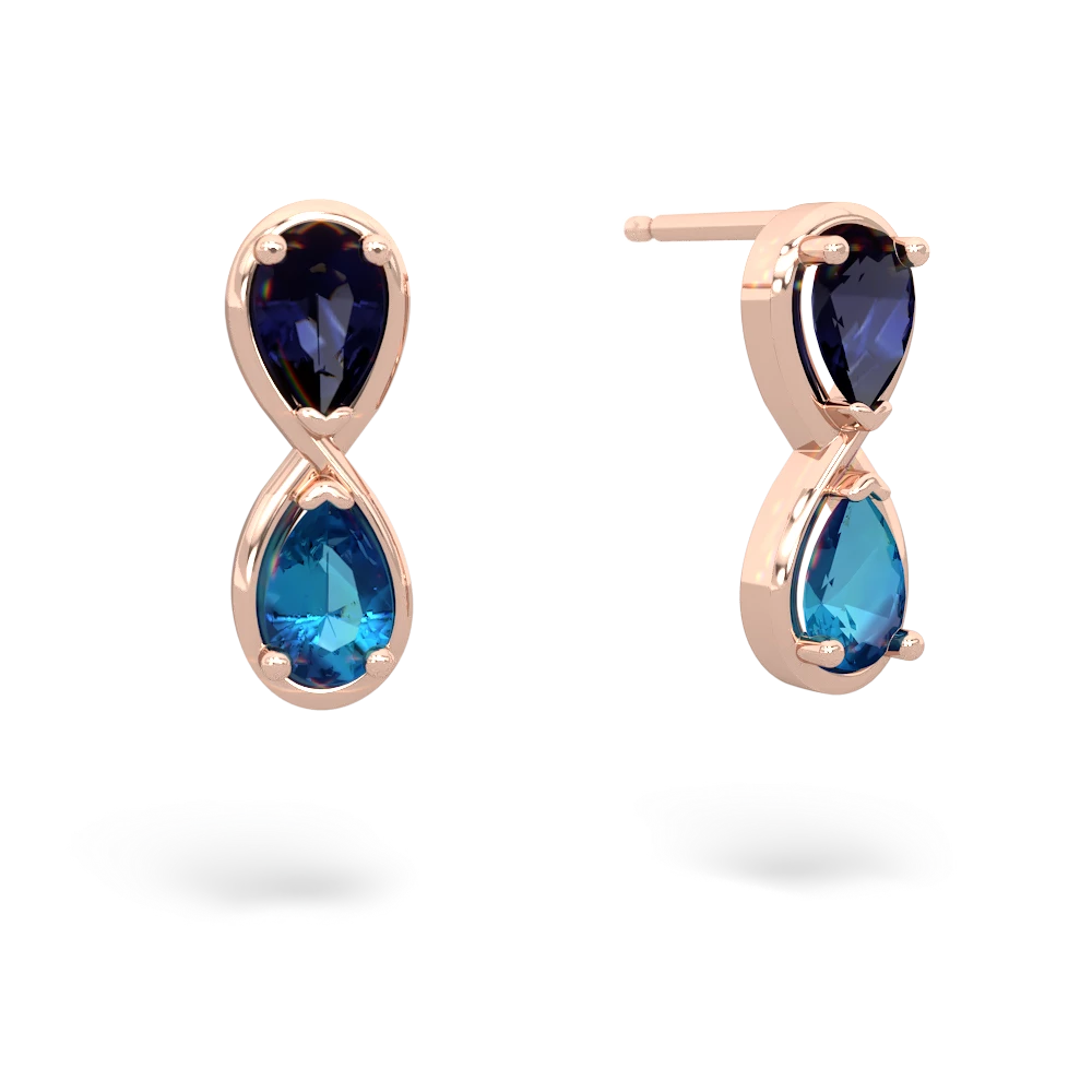 Sapphire Infinity 14K Rose Gold earrings E5050