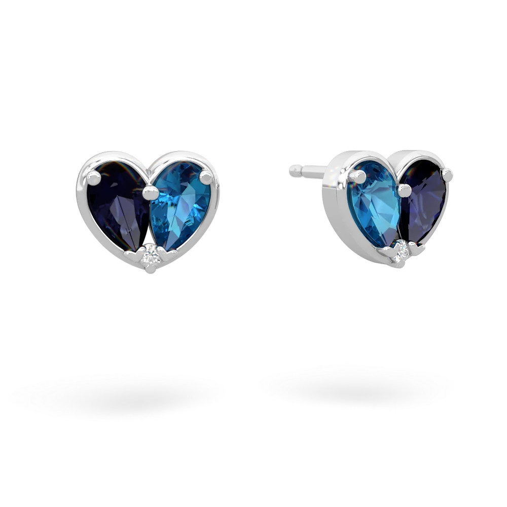 Sapphire 'Our Heart' 14K White Gold earrings E5072