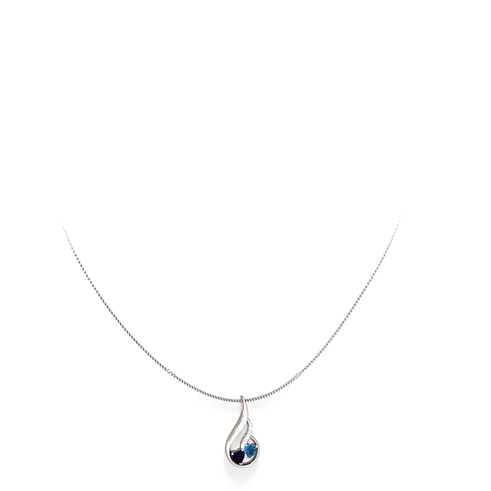 Sapphire Keepsake Curves 14K White Gold pendant P5450