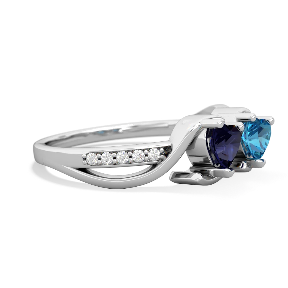 Sapphire Side By Side 14K White Gold ring R3090