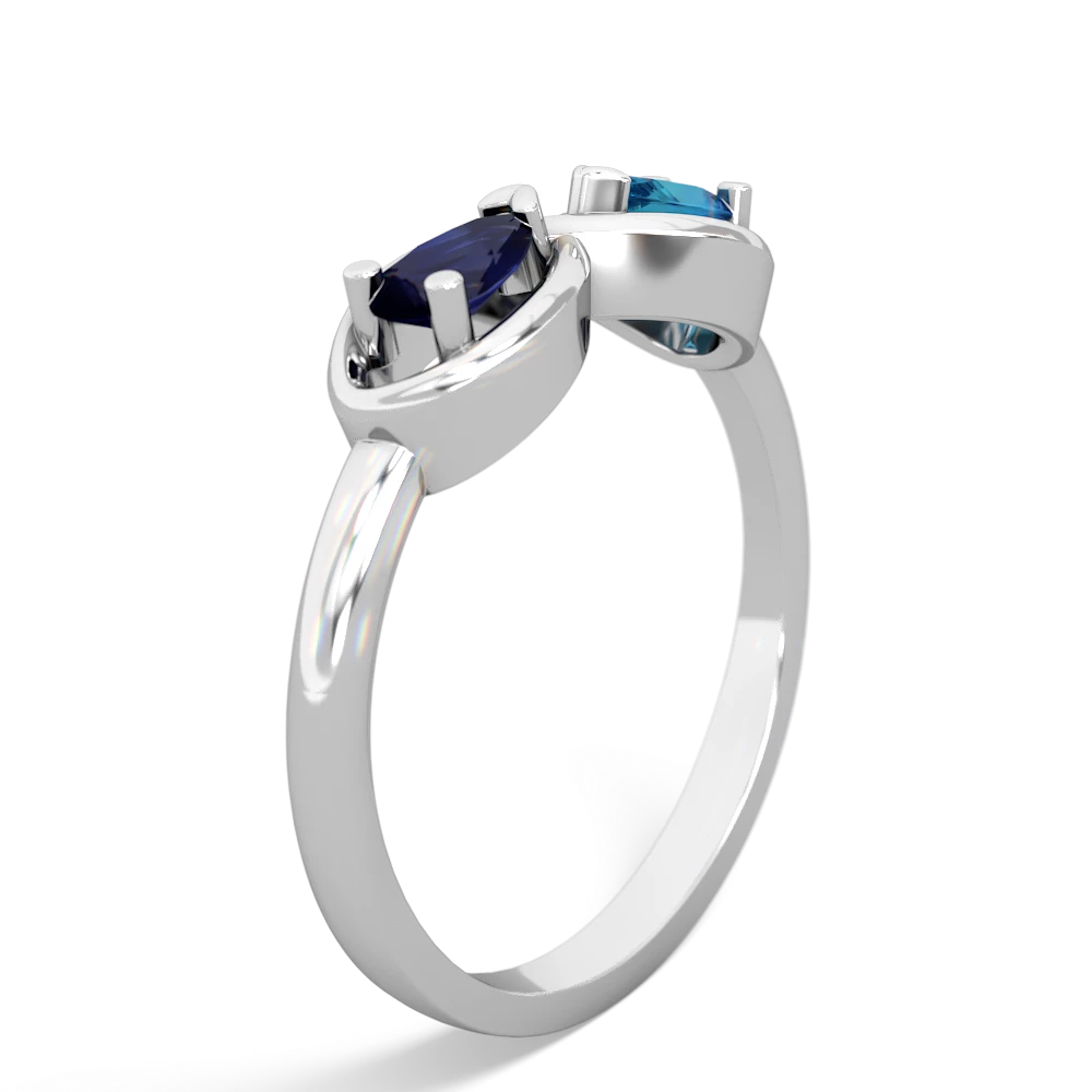 Sapphire Infinity 14K White Gold ring R5050