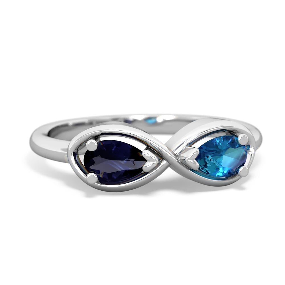 Sapphire Infinity 14K White Gold ring R5050