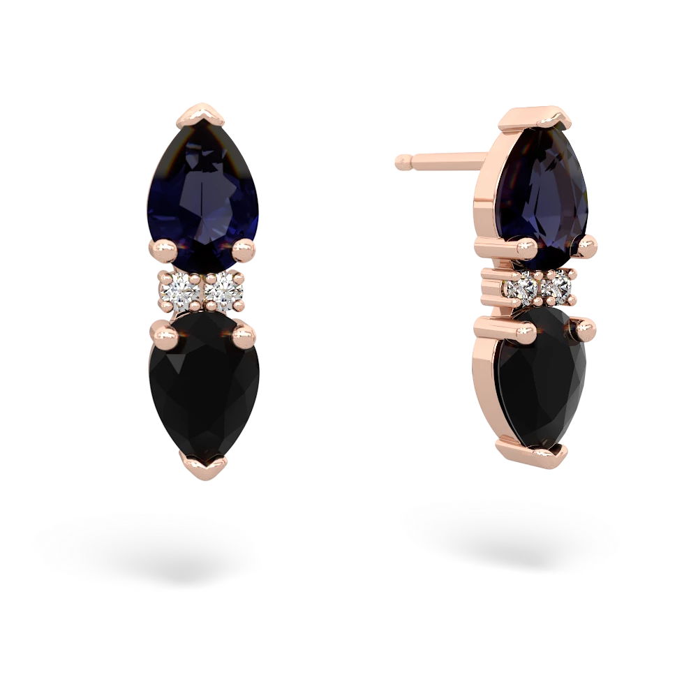 Sapphire Bowtie Drop 14K Rose Gold earrings E0865