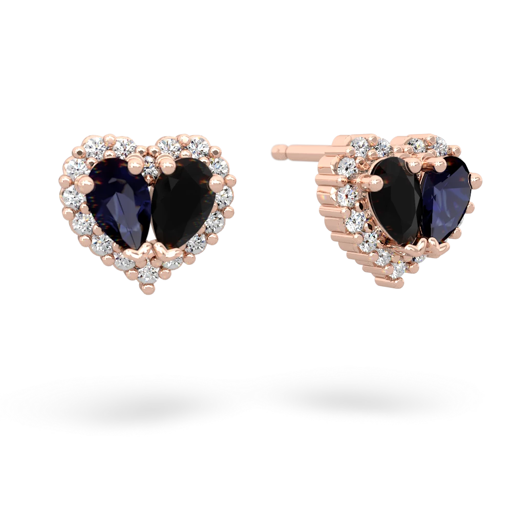 Sapphire Halo 14K Rose Gold earrings E7008